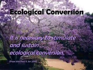 Ecological Conversion