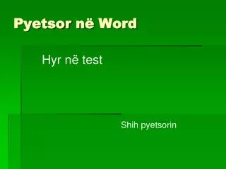pyetsor n word