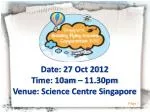 Innovation Symposium at Science Centre Singapore - slide 1