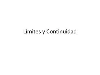 l mites y continuidad