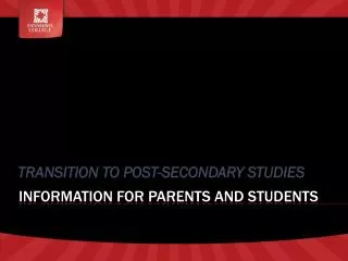 Information for parents and students