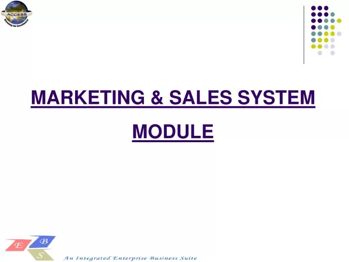 marketing sales system module