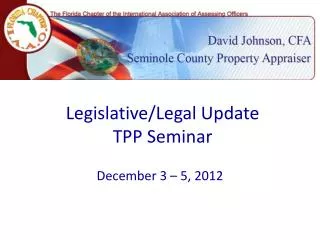 Legislative/Legal Update TPP Seminar