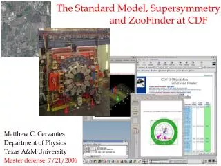 The Standard Model, Supersymmetry 	 and ZooFinder at CDF