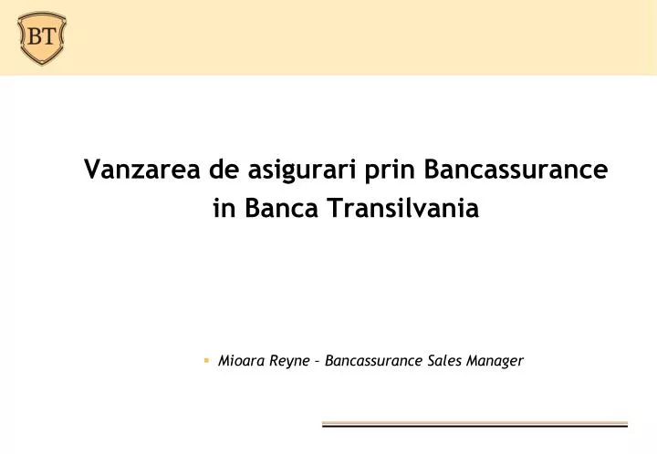 vanzarea de asigurari prin bancassurance in banca transilvania
