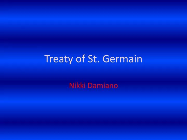 treaty of st germain