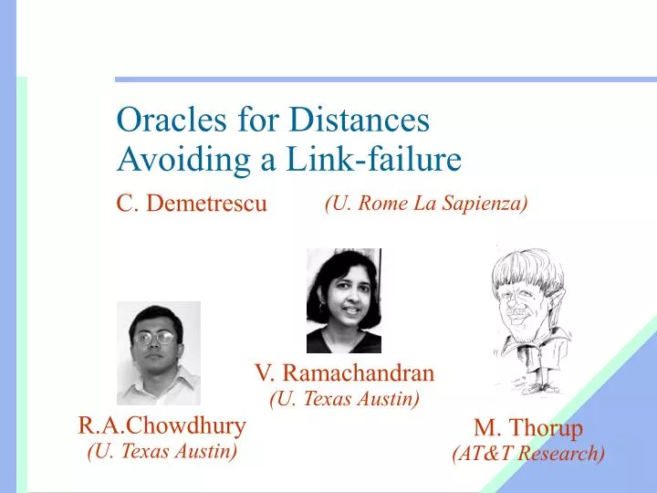 oracles for distances avoiding a link failure