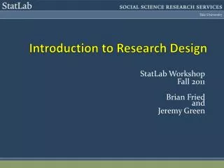 Introduction to Research Design