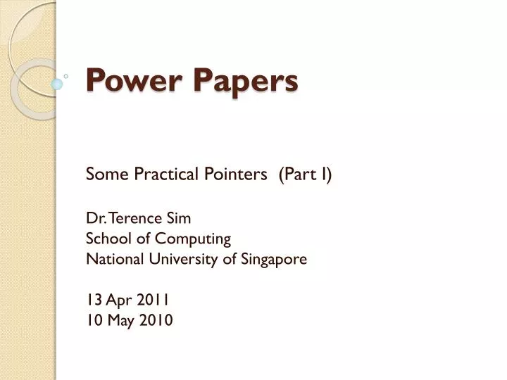 power papers