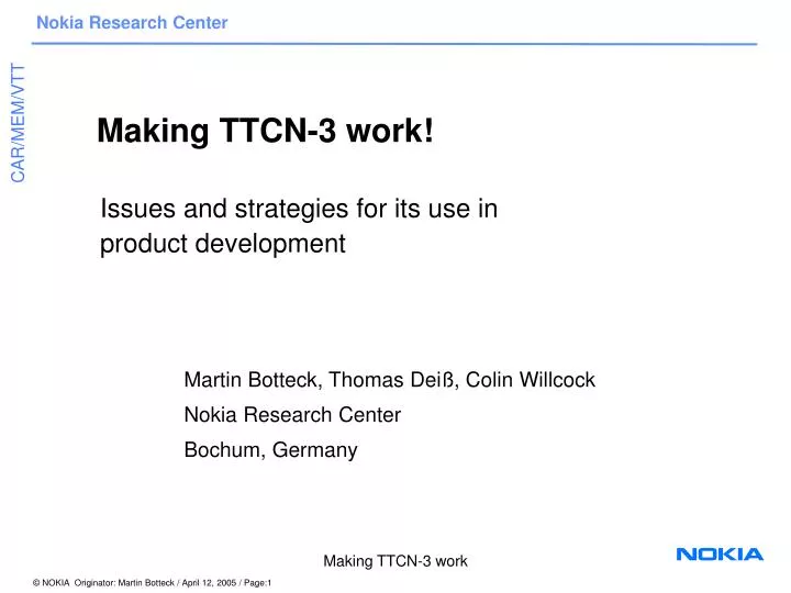 making ttcn 3 work