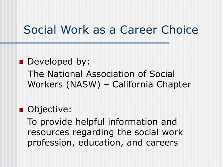 social work as a career choice