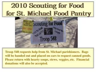 2010 Scouting for Food for St. Michael Food Pantry