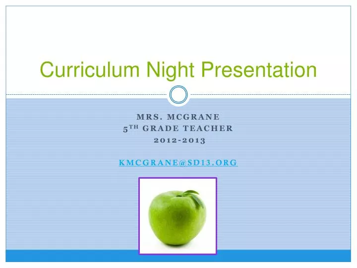 curriculum night presentation
