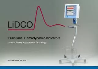 Functional Hemodynamic Indicators Arterial Pressure Waveform Technology Donna Adkisson, RN, MSN