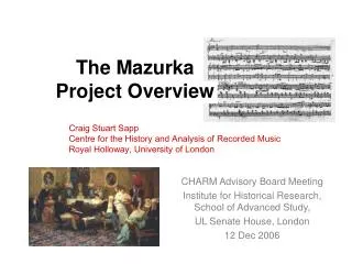 The Mazurka Project Overview