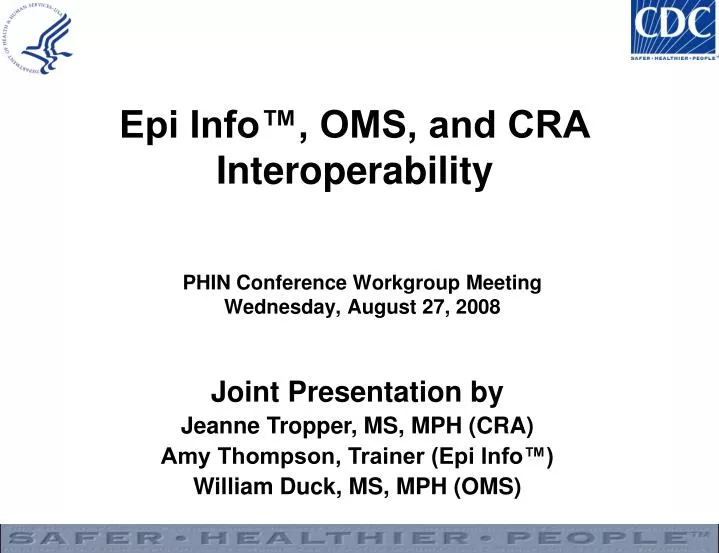 epi info oms and cra interoperability