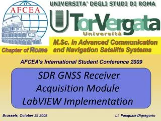 M.Sc. in Advanced Communication and Navigation Satellite Systems