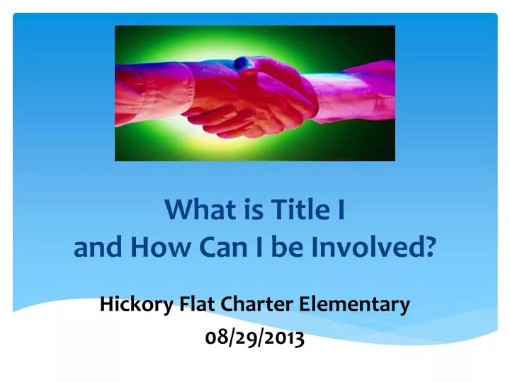 what is title i and how can i be involved