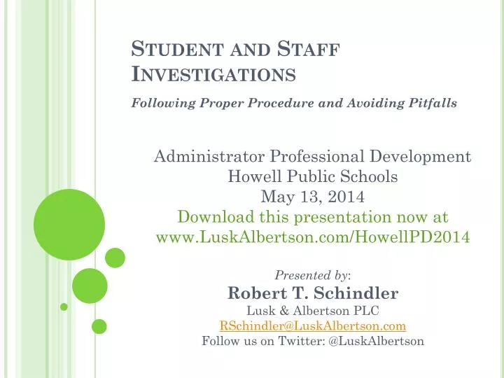 student and staff investigations