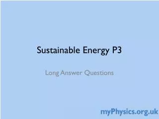 Sustainable Energy P3