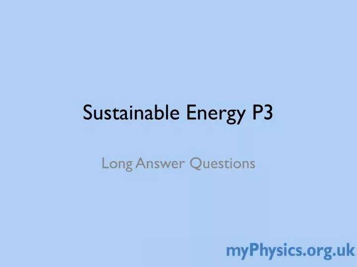 sustainable energy p3