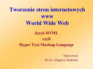 tworzenie stron internetowych www world wide web