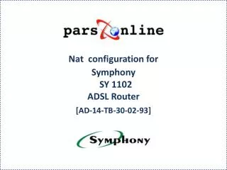 nat configuration for symphony sy 1102 adsl router