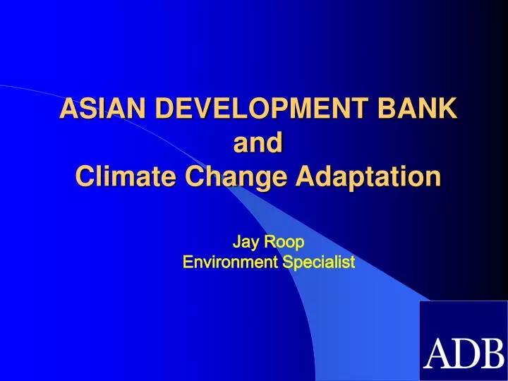 asian development bank and climate change adaptation