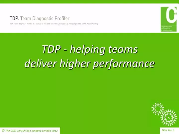 tdp helping teams deliver higher performance