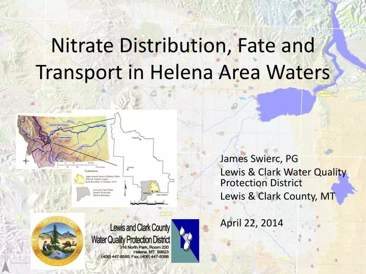nitrate distribution fate and transport in helena area waters