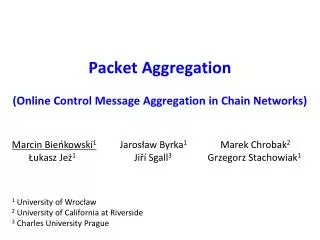Packet Aggregation (Online Control Message Aggregation in Chain Networks)