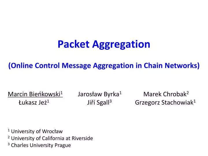 packet aggregation online control message aggregation in chain networks
