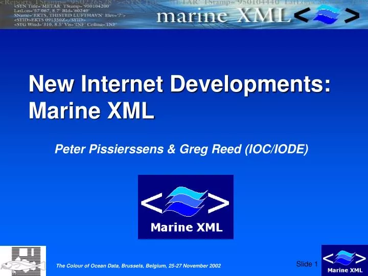 new internet developments marine xml