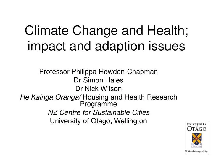 climate change and health impact and adaption issues