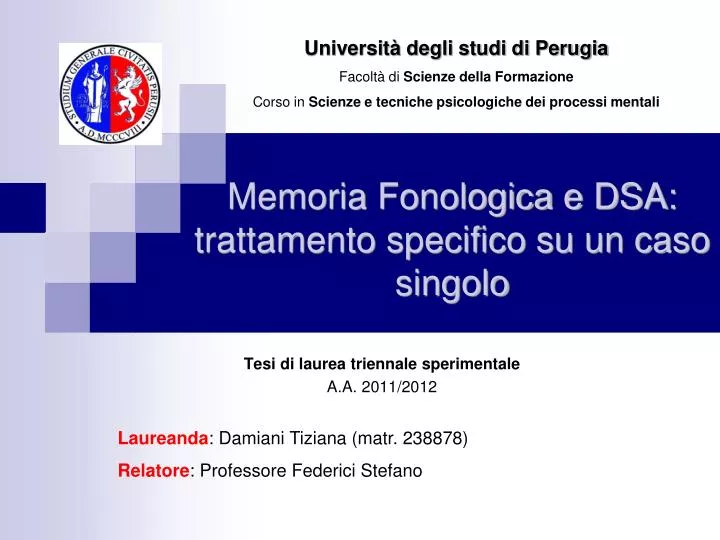 memoria fonologica e dsa trattamento specifico su un caso singolo