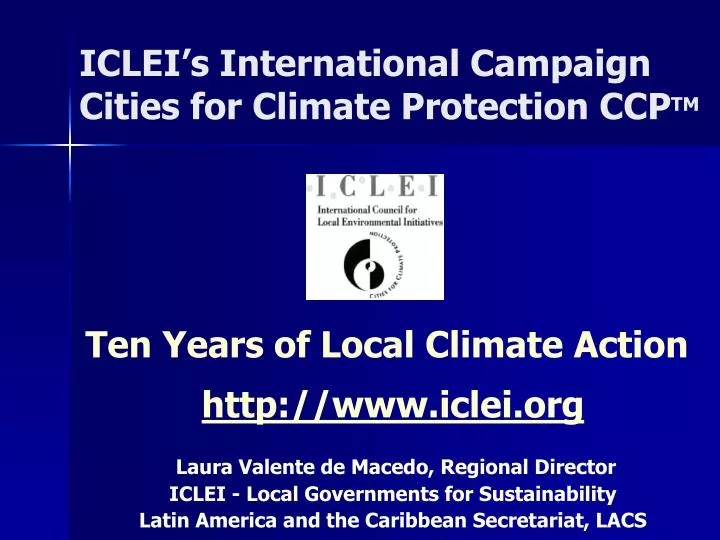 iclei s international campaign cities for climate protection ccp tm