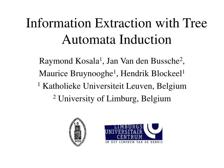 information extraction with tree automata induction