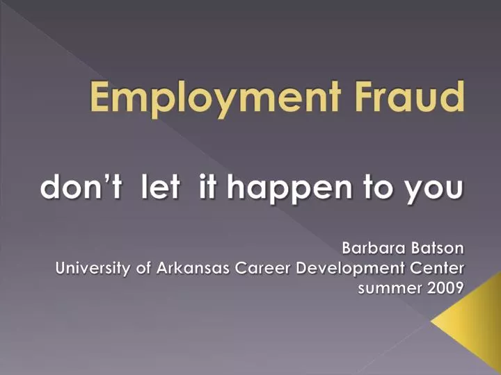 employment fraud