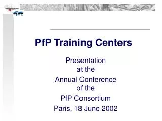PfP Training Centers