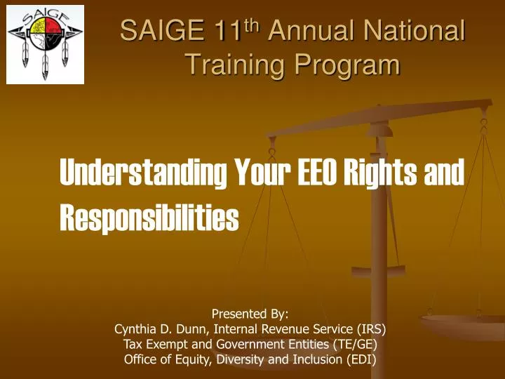 saige 11 th annual national training program