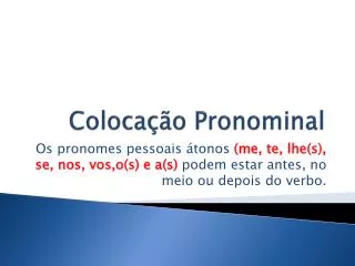 coloca o pronominal
