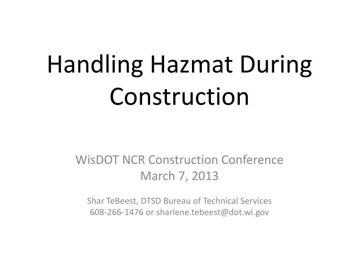 handling hazmat during construction