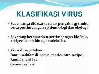 klasifikasi virus