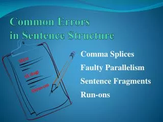 Common Errors in Sentence Structure