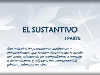 el sustantivo