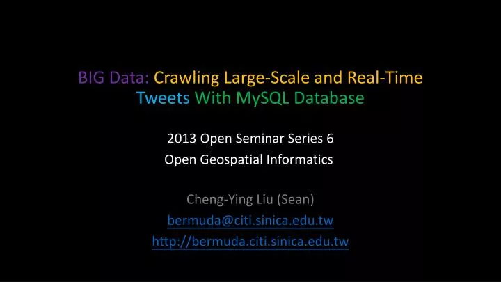 big data crawling large scale and real time tweets with mysql database