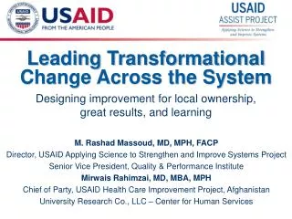 Leading Transformational Change Across the System