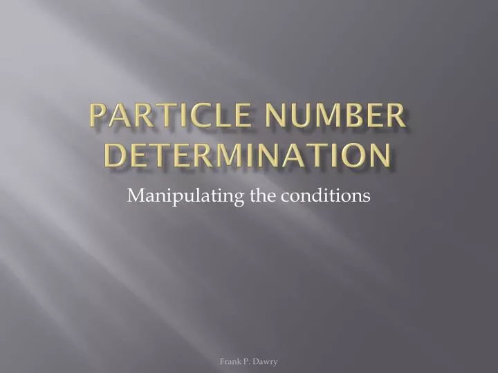 particle number determination