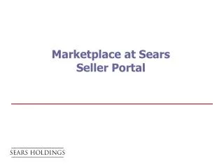 Marketplace at Sears Seller Portal