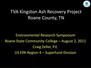 TVA Kingston Ash Recovery Project Roane County, TN